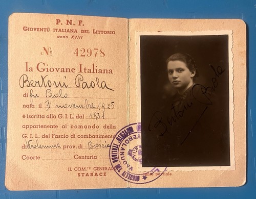 Tessera giovane italiana - 📃,