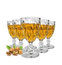 6 Bicchieri da Vino Con Taglio