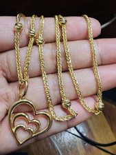 Collana cuore catena sfere oro