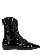 STRANGE CVLT Cult COVEN PIKE BOOTS NUOVI CON SCATOLA scarpe da donna nere in vernice taglia 8