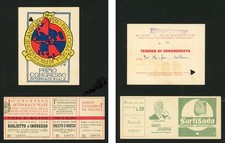 TESSERA BIGLIETTO PROGRAMMA CONGR. FISIO-PATOL. ANIMALE 1948 - CISARI (3/46)