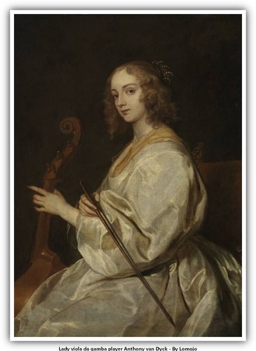 Lady viola gamba player - viola,