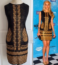 10C CHANEL MINI ABITO SMANICATO NERO ORO 38