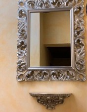 Specchio Argento In Resina