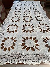 TOVAGLIA COPRITAVOLO o COPRILETTO SINGOLO LAVORAZIONE A MANO UNCINETTO 