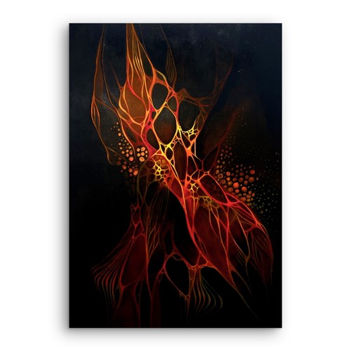 Quadro astratto moderno - , rosso