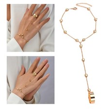 Bracciale con anello dito - bracciale, a