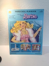 Vintage 1989 Pink & Pretty Barbie Paper Doll Playbook - Golden Book Mattel - non tagliato