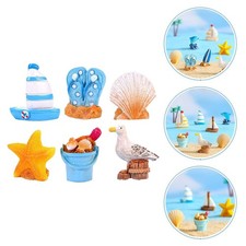 1 set di ornamenti in miniatura in resina mini barca a vela in