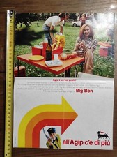 Due pubblicità vintage del 1971: autogrill Agip Big Bon + camicie Ingram Cantoni