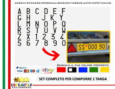 SET SERIE DI LETTERE E NUMERI ADESIVI x TARGA RIPETITRICE RIMORCHI CARAVAN AUTO