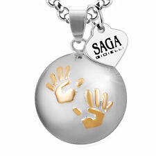 NOEMI GIOIELLI COLLANA CHIAMA ANGELI CIONDOLO SONORO MANINE ORO ACCIAIO