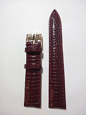 1 CINTURINO PELLE DI VERA LUCERTOLA IGUANA NUOVO DA 18 / 16 mm. COLORE BORDEAUX