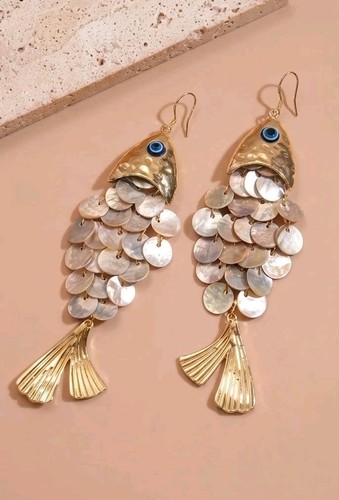 Orecchini pendenti pesce oro