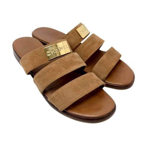 Chanel vintage logo flat - chanel,
