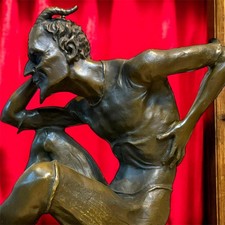 Statua scultura diavolo bronzo