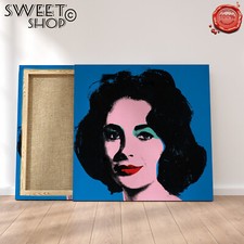 Liz Taylor QUADRO POP ART Stampa su Tela ALTA' QUALITA' ANDY WARHOL ARTE ARREDO