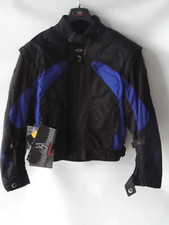 GIUBOTTO GIACCA MOTO SPYKE IN TESSUTO NERO/BLU CON PROTEZIONI SPALLE E GOMITI TG
