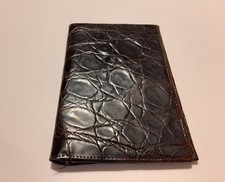Portafoglio da uomo in pelle di vitello stampato coccodrillo - NUOVO