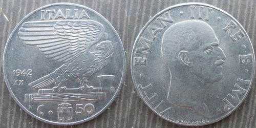 Italy centesimi 1942 - , 50