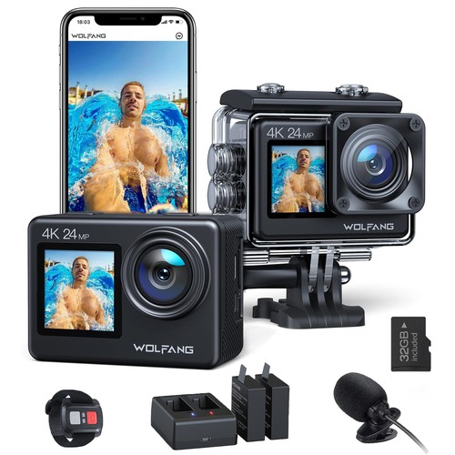 Wolfang dual screen action cam - wolfang,