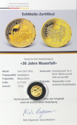 Medaglia anni caduta muro - medaglia,