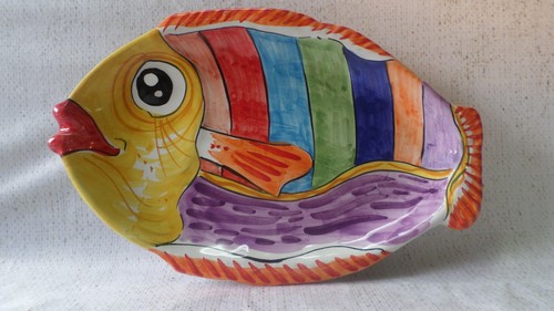 Piatto pesce ovale ceramica - pesce,