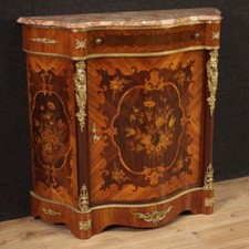 Credenza intarsiata in stile antico Napoleone III mobile piano marmo XX secolo