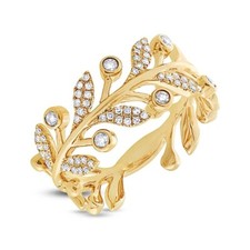 Diamante Anello Foglia