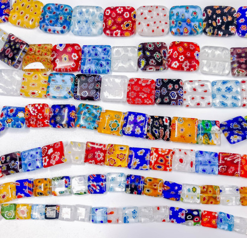 Perline millefiori vetro - perline,