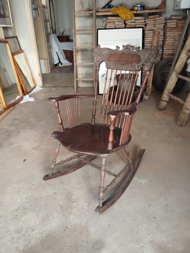 Sedia dondolo legno - a,