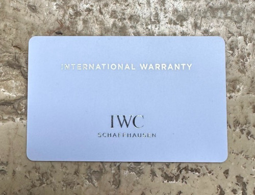 Iwc warranty card from 16 - from, 07.16