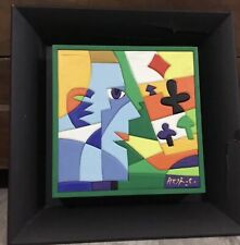 ?  Ugo Nespolo  Acrilico su legno e intarsio  + corn. 31 x 31 “ Attesa “ 