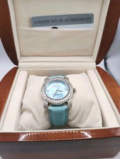 Orologio donna Briator vero diamante 0,54 ct cinturino pelle blu madreperla