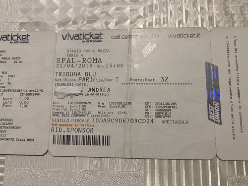 Spal roma biglietto calcio - ,