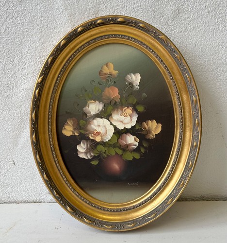 Quadro olio natura morta ovale