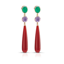 Colorato Orecchini con Pietra