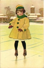 Metlicovitz - Bambina, Child - Sport Pattinaggio su Ghiaccio, Ice Skating - M055