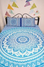 Copertura Duvet Mandala Ombre Etnica Hippie Indiana In Cotone Per Letto Singolo