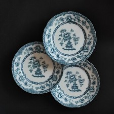 Tre piatti inglesi - Albert E. Jones & Co - decoro Pekin blu (cod. 972)