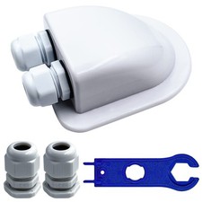 QIQN Pannello Solare Passacavo per Tetto Doppio Ingresso ABS per Roulotte Ba