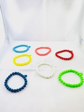 Lotto di BRACCIALI ELASTICI  CON PERLE IN  GOMMA 6 CM colori vari  Uomo Donna