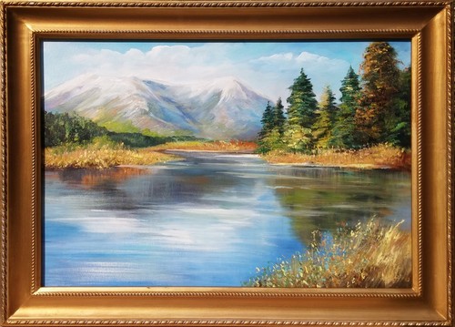 Paesaggio 82x62cm dipinto - 82x62cm, ad