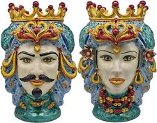 TESTE DI MORO DECORATE H43  CERAMICA CALTAGIRONE