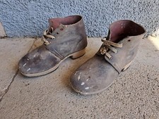 Zoccoli in legno e cuoio fatti a mano vintage da collezione