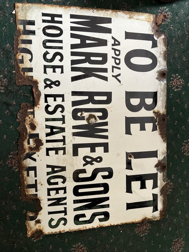 Enamel sign let exeter - be,