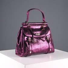 Tosca Blu Borsa Viola Vera Pelle Interno Foderato Italia Second Hand Originale