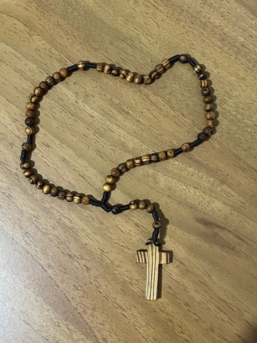 Collana con croce legno - collana,