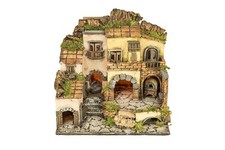 Presepe borgo napoletano stile 700 con forno effetto fiamma 30X40x36