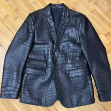 Blazer uomo nero vera pelle